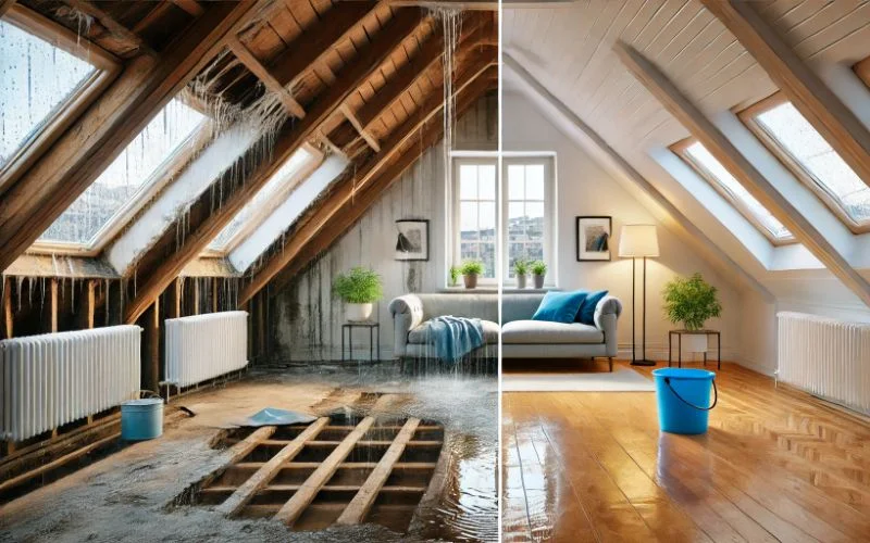 2. Vindsvaning – totalrenovering efter taklacka